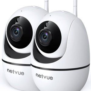 Indoor Camera, Pet Camera, Home Camera for Pet/Baby, White, Pack of 2